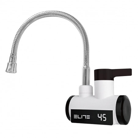 Нагревател за вода Elite EHD-2569, За стена, 3300W, Въртене на 360 градуса, До 120C, Цифров дисплей, IPX4, Сребрист