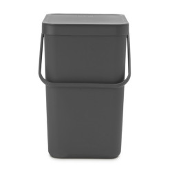 Кош за разделно събиране на боклук Brabantia Sort&Go 1003237, 25 л, Дръжка, Възможност за стенен монтаж, Тъмносив