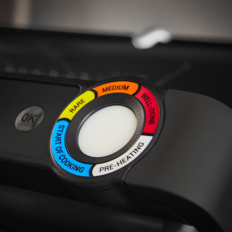 Електрическа скара Tefal OptiGrill+ GC717810, 2000W, 6 програми, Тефлоново незалепващо покритие, Touch screen, Интелигентен грил, Max 240C, Черен