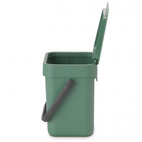 Кош за разделно събиране на боклук Brabantia Sort&Go 1003229, 3 л, Дръжка, Възможност за стенен монтаж, Тъмнозелен