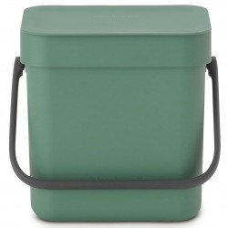 Кош за разделно събиране на боклук Brabantia Sort&Go 1003229, 3 л, Дръжка, Възможност за стенен монтаж, Тъмнозелен