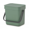 Кош за разделно събиране на боклук Brabantia Sort&Go 1003229, 3 л, Дръжка, Възможност за стенен монтаж, Тъмнозелен