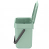 Кош за разделно събиране на боклук Brabantia Sort&Go 1005520, 3 л, Дръжка, Възможност за стенен монтаж, Светлозелен