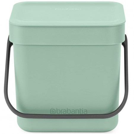 Кош за разделно събиране на боклук Brabantia Sort&Go 1005520, 3 л, Дръжка, Възможност за стенен монтаж, Светлозелен