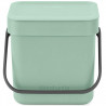 Кош за разделно събиране на боклук Brabantia Sort&Go 1005520, 3 л, Дръжка, Възможност за стенен монтаж, Светлозелен