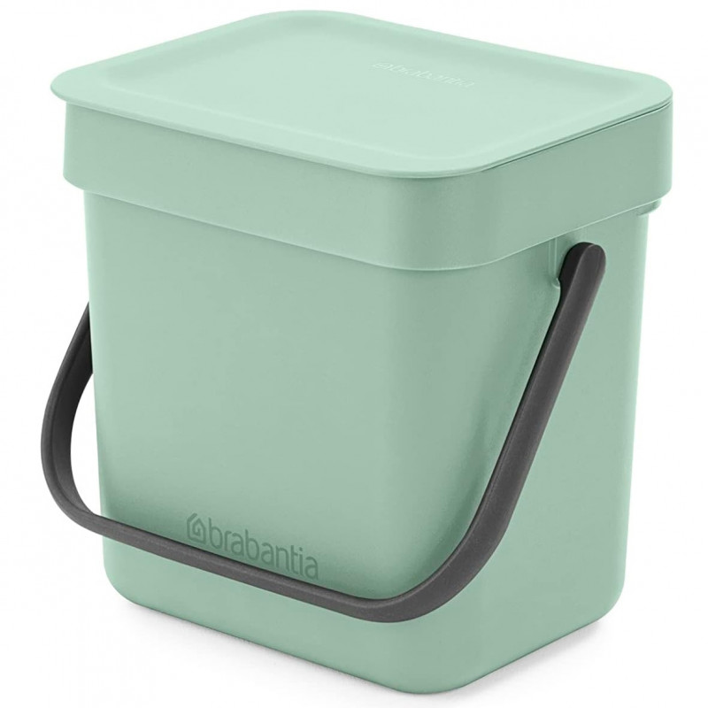 Кош за разделно събиране на боклук Brabantia Sort&Go 1005520, 3 л, Дръжка, Възможност за стенен монтаж, Светлозелен