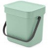 Кош за разделно събиране на боклук Brabantia Sort&Go 1005520, 3 л, Дръжка, Възможност за стенен монтаж, Светлозелен