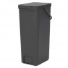 Кош за разделно събиране на боклук Brabantia Sort&Go 1004140, 40 л, Дръжка, Възможност за стенен монтаж, Тъмносив