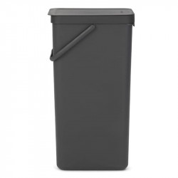 Кош за разделно събиране на боклук Brabantia Sort&Go 1004140, 40 л, Дръжка, Възможност за стенен монтаж, Тъмносив