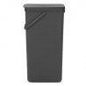 Кош за разделно събиране на боклук Brabantia Sort&Go 1004140, 40 л, Дръжка, Възможност за стенен монтаж, Тъмносив