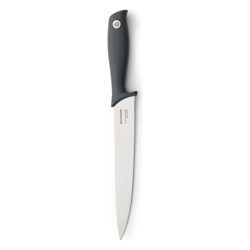 Нож за месо Brabantia Tasty+ 1001164, 20 см, Закалена стомана, Устойчив на надраскване и корозия, Тъмносив