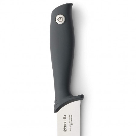 Нож за месо Brabantia Tasty+ 1001164, 20 см, Закалена стомана, Устойчив на надраскване и корозия, Тъмносив