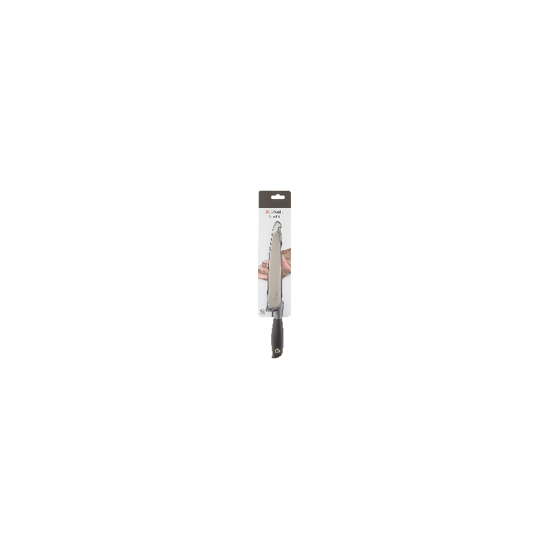 Нож за месо Brabantia Tasty+ 1001164, 20 см, Закалена стомана, Устойчив на надраскване и корозия, Тъмносив