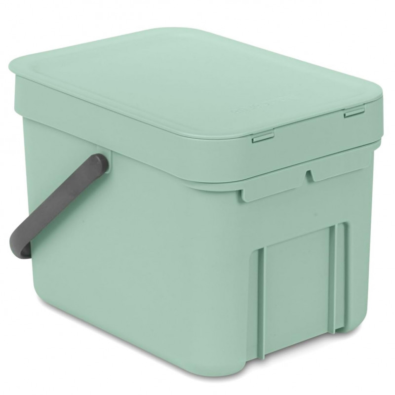 Кош за разделно събиране на боклук Brabantia Sort&Go 1005515, 6 л, Дръжка, Възможност за стенен монтаж, Светлозелен
