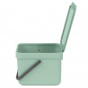 Кош за разделно събиране на боклук Brabantia Sort&Go 1005515, 6 л, Дръжка, Възможност за стенен монтаж, Светлозелен