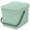 Кош за разделно събиране на боклук Brabantia Sort&Go 1005515, 6 л, Дръжка, Възможност за стенен монтаж, Светлозелен
