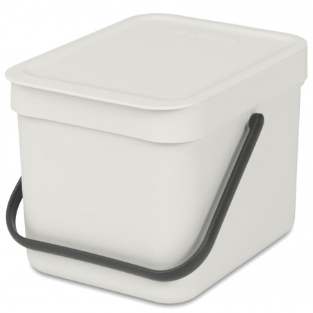 Кош за разделно събиране на боклук Brabantia Sort&Go 1005514, 6 л, Дръжка, Възможност за стенен монтаж, Светлосив