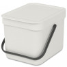 Кош за разделно събиране на боклук Brabantia Sort&Go 1005514, 6 л, Дръжка, Възможност за стенен монтаж, Светлосив