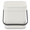 Кош за разделно събиране на боклук Brabantia Sort&Go 1005514, 6 л, Дръжка, Възможност за стенен монтаж, Светлосив