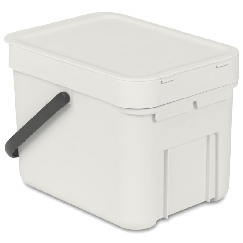 Кош за разделно събиране на боклук Brabantia Sort&Go 1005514, 6 л, Дръжка, Възможност за стенен монтаж, Светлосив
