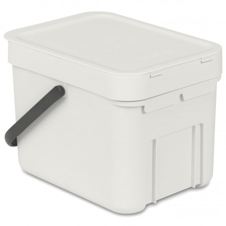 Кош за разделно събиране на боклук Brabantia Sort&Go 1005514, 6 л, Дръжка, Възможност за стенен монтаж, Светлосив