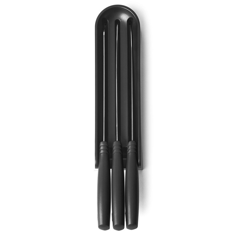 Комплект 3 бр ножове Brabantia Tasty+ 1001176, Закалена стомана, Устойчиви на надраскване и корозия, Тъмносив
