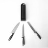 Комплект 3 бр ножове Brabantia Tasty+ 1001176, Закалена стомана, Устойчиви на надраскване и корозия, Тъмносив