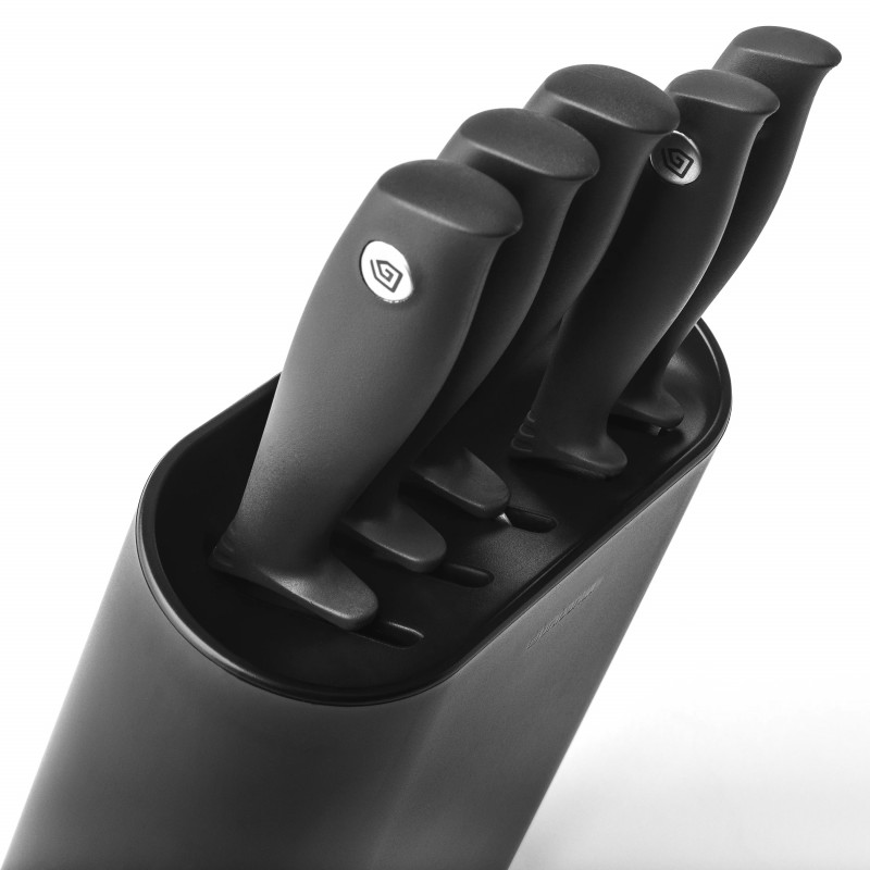 Комплект ножове 5 бр Brabantia Tasty+ 1001177, Закалена стомана, Устойчиви на надраскване и корозия, Тъмносив