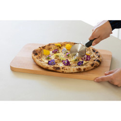 Нож за пица Brabantia Tasty+ 1008888, Предпазител, Халка за окачване, Закалена стомана, Тъмносив