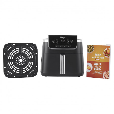Фритюрник с горещ възду Ninja AF140EU PRO, 1750W, 4.7 л, 40-240C, 4 програми, Таймер, AirCrisp, Незалепващо покритие, Черен