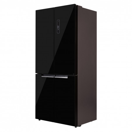 Хладилник с фризер Tesla RF5100FMBE, 250W, 511Л, Енергиен клас Е, Инвертор, Total No Frost, Metal Cooling, LED, Дисплей, Черно стъкло