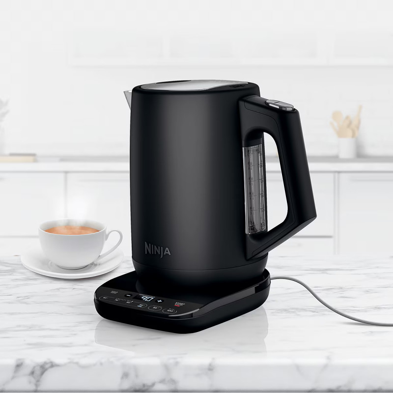 Електрическа кана inja KT200EU, 3000W, 1.7 л, 40-100 C, Поддържане на топлината,Кипване за 50 секунди, Цифров контролен панел, Черен